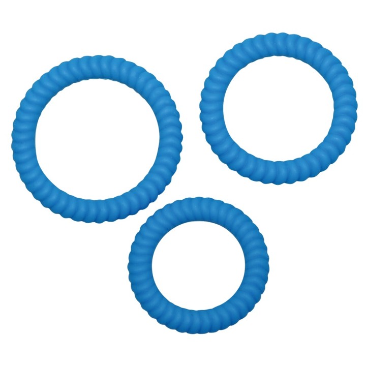 Zestaw pierścieni erekcyjnych — Lust 3 Cock Rings blue, You2Toys