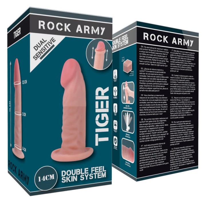 ROCK ARMY / Tiger: dildo realistyczne, 14 cm, realistyczna forma