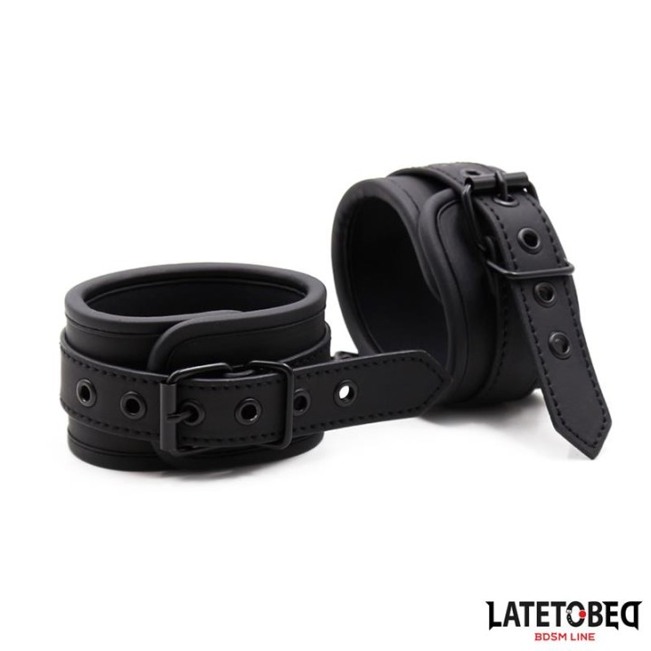 KAJDANKI NA KOSTKI BDSM NEOPRENOWE REGULOWANE 21 CM DO 31 CM - LATETOBED