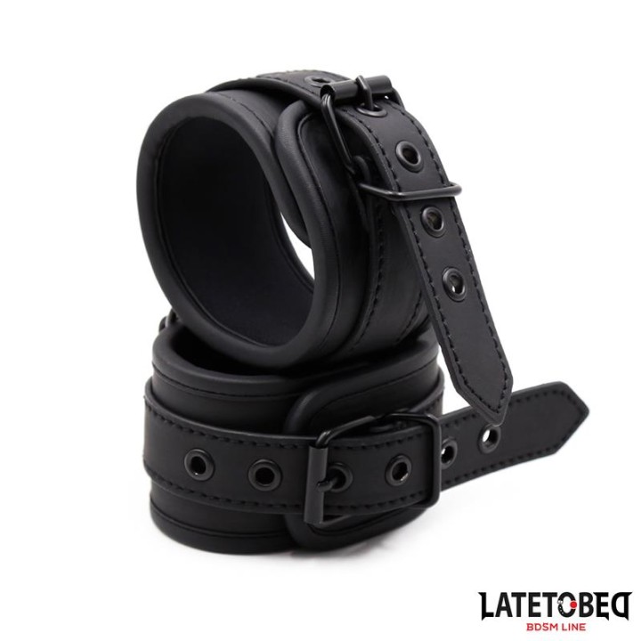 KAJDANKI NA KOSTKI BDSM NEOPRENOWE REGULOWANE 21 CM DO 31 CM - LATETOBED