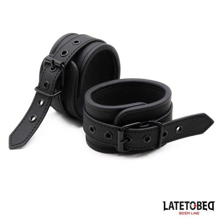 KAJDANKI NA KOSTKI BDSM NEOPRENOWE REGULOWANE 21 CM DO 31 CM - LATETOBED