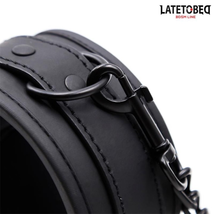KAJDANKI NA KOSTKI BDSM NEOPRENOWE REGULOWANE 21 CM DO 31 CM - LATETOBED