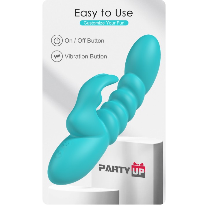 Bryunlun króliczek, ładowanie USB | Party Up • kolor turkusowy