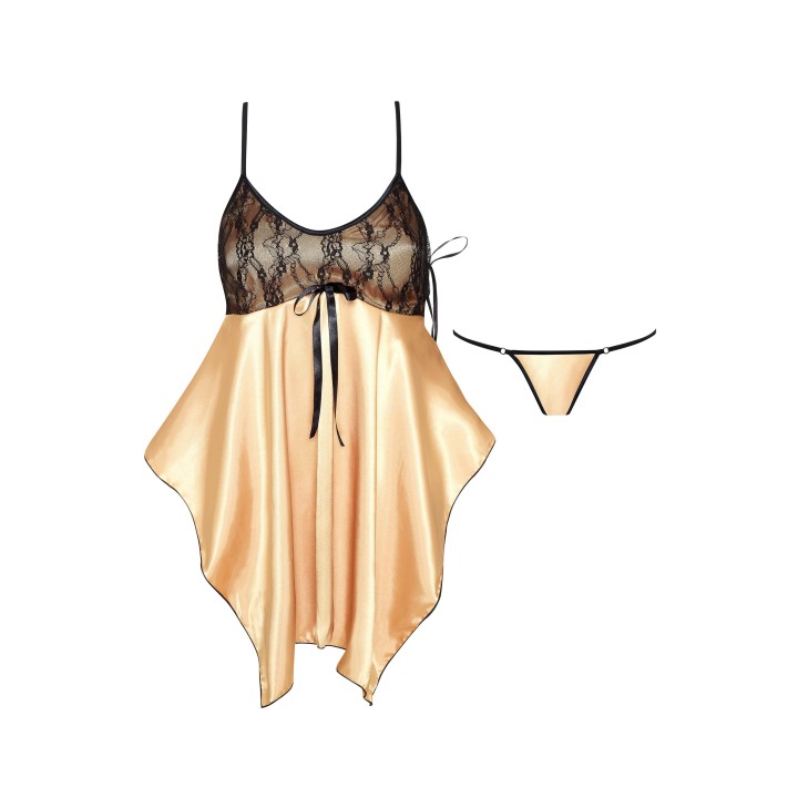 Julieta chemise gold – figi w komplecie • Beauty Night