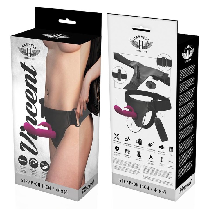 HARNESS ATTRACTION Vincent: długość 15 cm — uprząż strap-on