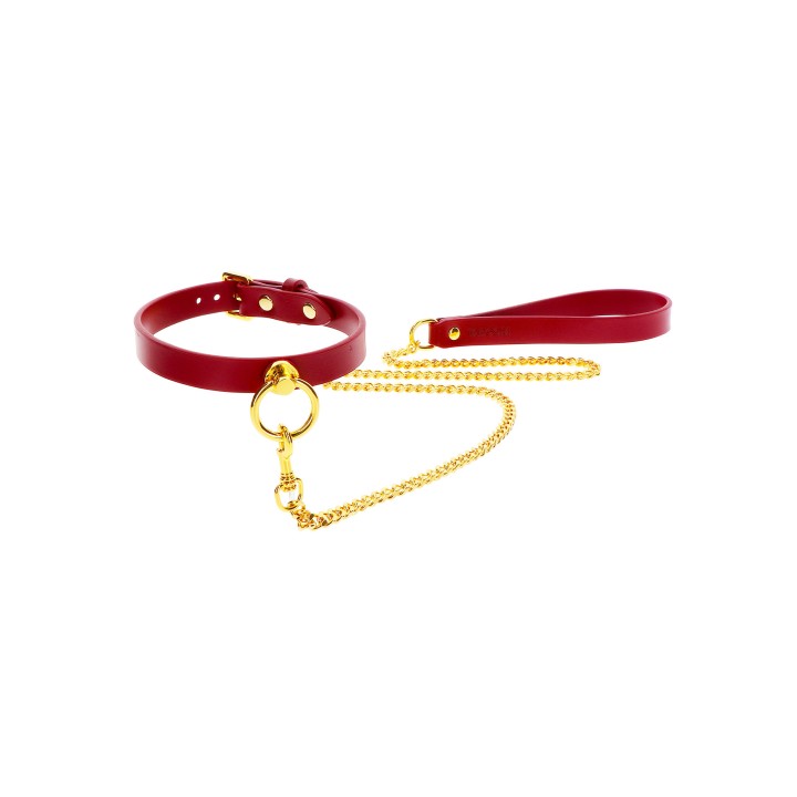 Taboom: O-Ring Collar and Chain Leash — obroża BDSM