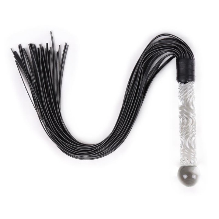 Glass Handle Flogger – flogger BDSM – LATETOBED BDSM LINE