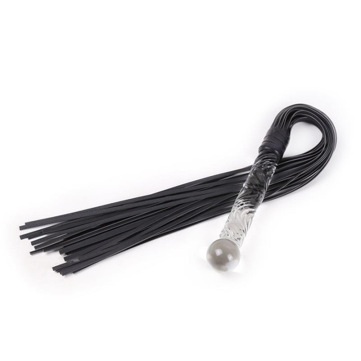 Glass Handle Flogger – flogger BDSM – LATETOBED BDSM LINE