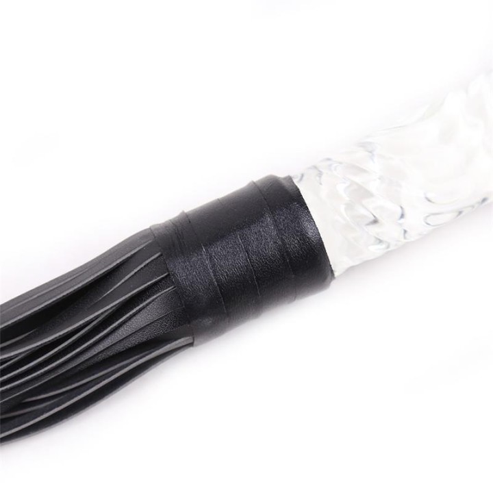 Glass Handle Flogger – flogger BDSM – LATETOBED BDSM LINE