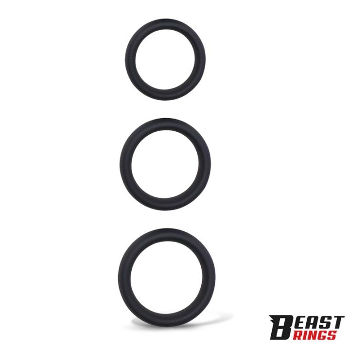 Zestaw 3 silikonowych pierścieni S M L – BEAST RINGS