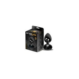 Blackgem Metalic Butt Plug with Black Jewel Size S