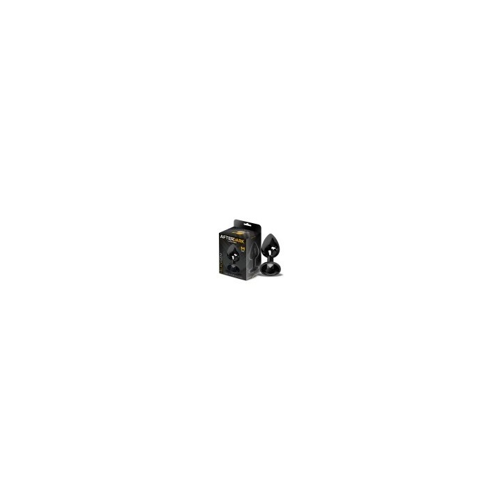 Blackgem Metalic Butt Plug with Jewel Black Size M