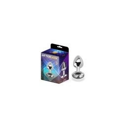 Butt Plug with Jewel Diamond White Size S Aluminium