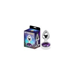Butt Plug with Jewel Purple Amethyst Size L Aluminium