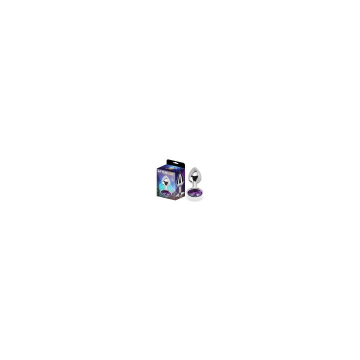 Butt Plug with Jewel Purple Amethyst Size L Aluminium
