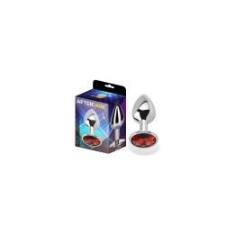 Butt Plug with Jewel Red Rubby Size L Aluminium