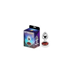 Butt Plug with Jewel Red Rubby Size S Aluminium