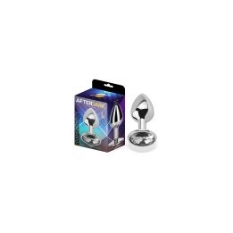 Butt Plug with Jewel White Diamond White Size L Aluminium