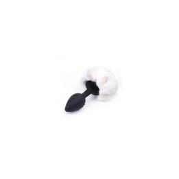 Butt Plug with Pompon White Size S