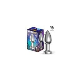 Dimpor Chrome Anal Plug with Vibration and Magnetic USB Size L