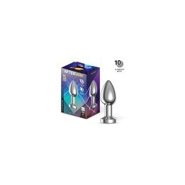 Dimpor Chrome Anal Plug with Vibration and Magnetic USB Size S