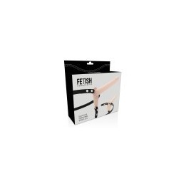 FETISH SUBMISSIVE HARNESS - FLESH SILICONE VIBRATOR 15 CM