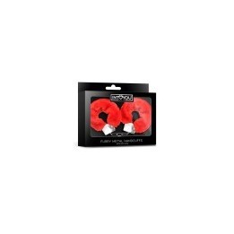 Furry Metal Handcuffs Red