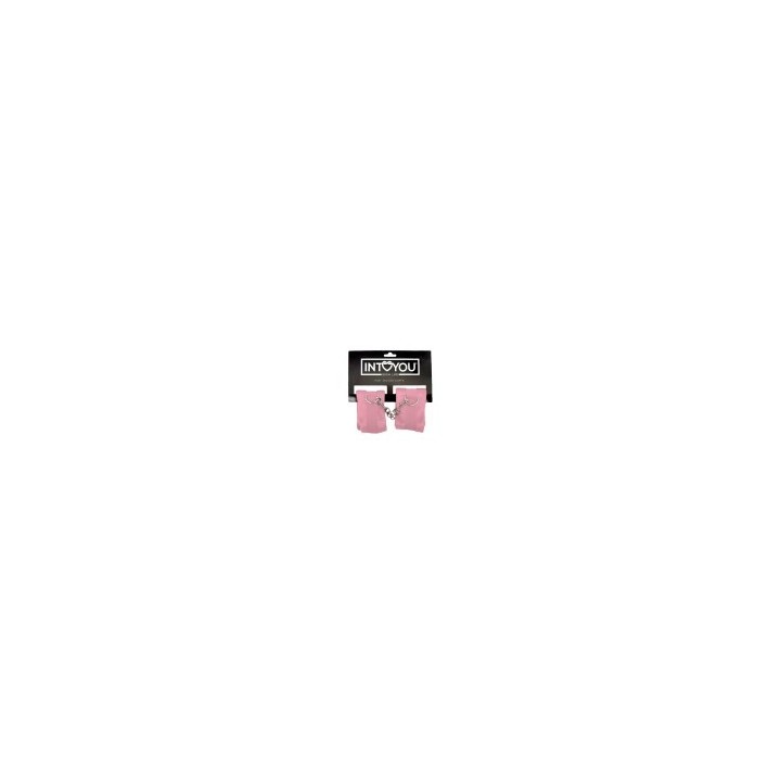 Handcuffs with Velcro with Long Fur Pink