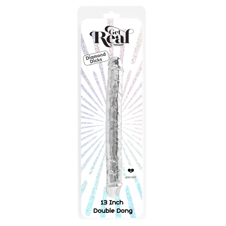 Clear Double Dong TPE 34.5 cm