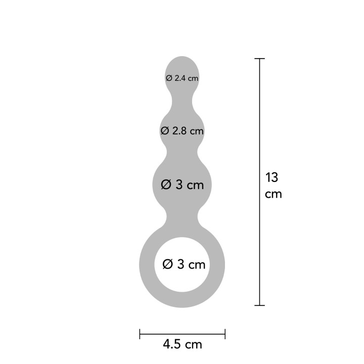 ToyJoy Buttocks The Stuffer 3-Balls Metallic Silicone Plug