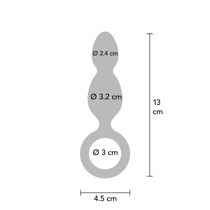 ToyJoy Buttocks The Plugger 2-Balls Metallic Silicone Plug
