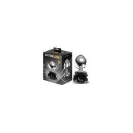 Metal Anal Plug with Black Rose Base Size S