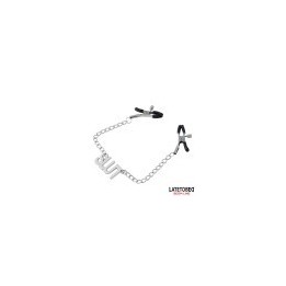 Nipple clamps with Chain - Slut