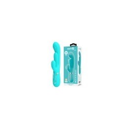 Party Up wibrator silikonowy typ króliczek ładowany usb kolor turkusowy Andy