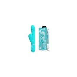 Party Up wibrator silikonowy typ króliczek ładowany usb kolor turkusowy Paul