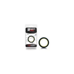 Penis Ring 100% Solid Silicone 3.6 cm Yellow and Black