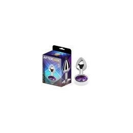 Purple Amethyst Butt Plug with Jewel Size S Aluminium