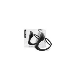 Randal Butt Plug with Penis Ring Silicone Black