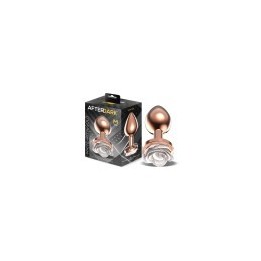 Rosegold Metal Anal Plug with White Rose Base - Size M