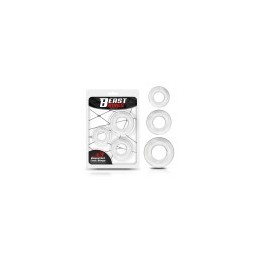 Set of 3 Cock Rings Flexible Clear