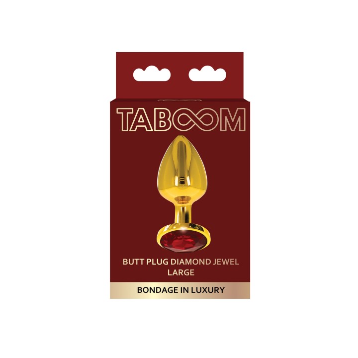 Taboom: Butt Plug With Diamond Jewel L / złote aluminium