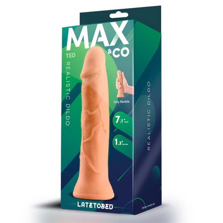 REALISTYCZNE DILDO TED 18 CM CIELESNE ŻYŁKOWANE PRZYSSAWKA - MAX CO