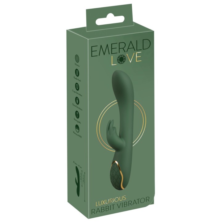wibrator — Luxurious Rabbit Vibrator marki Emerald Love, 23 cm