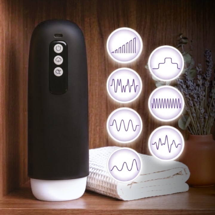 Velvet Touch • masturbator wibrujący ssaniem czarny