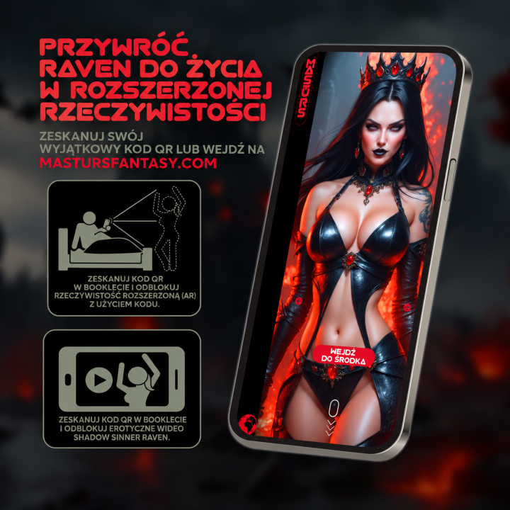 RAVEN MROCZNA GRZESZNICA INTERAKTYWNY MASTURBATOR SSĄCO-WIBRUJĄCY Z AR - MASTURS
