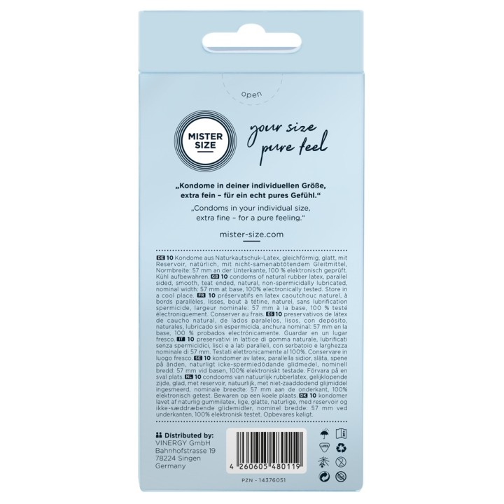 Mister Size 57mm pack of 10