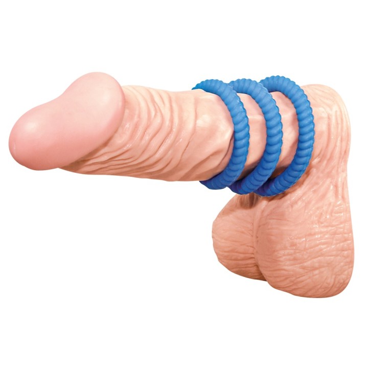 Lust 3 Cock Rings blue
