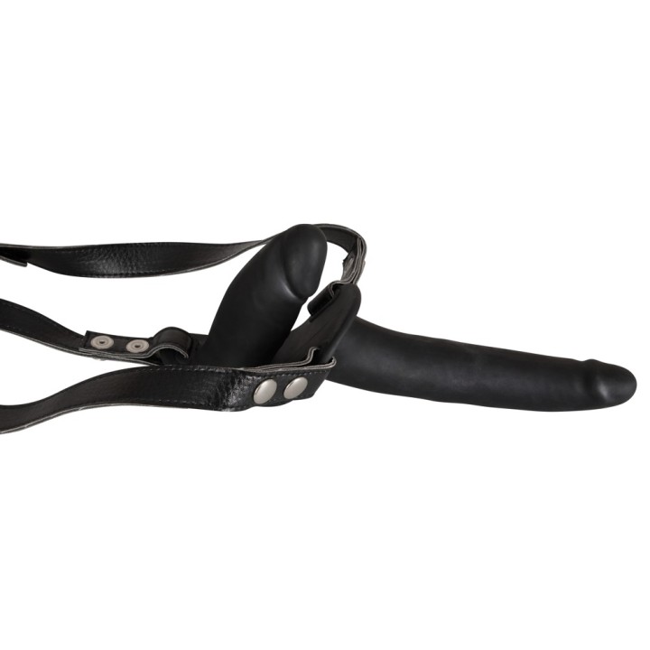 Double Strap On Black Silicone