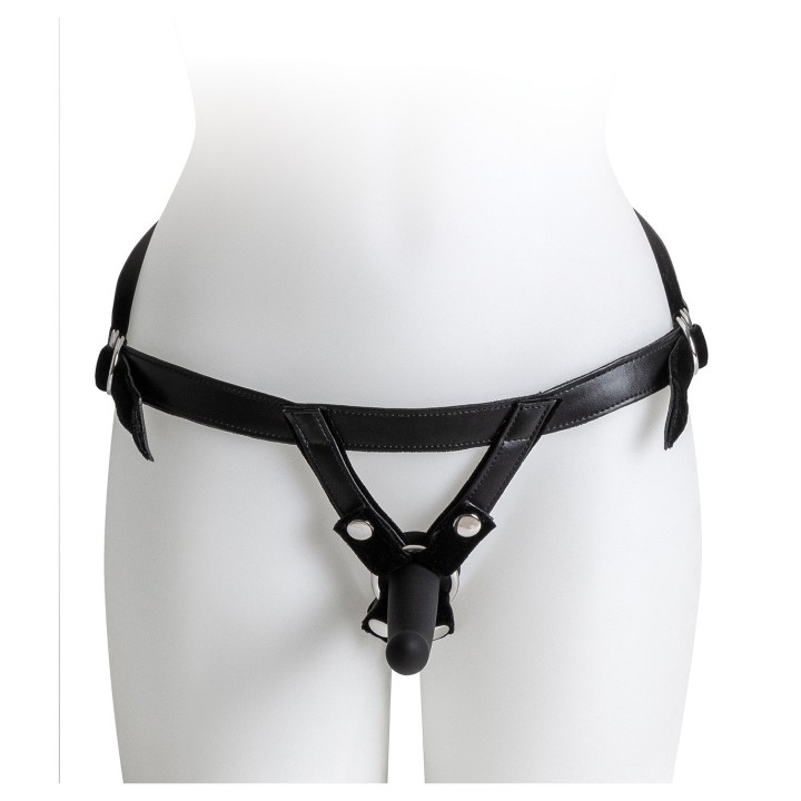 HARNESS WITH BLACK DILDO SIZE S