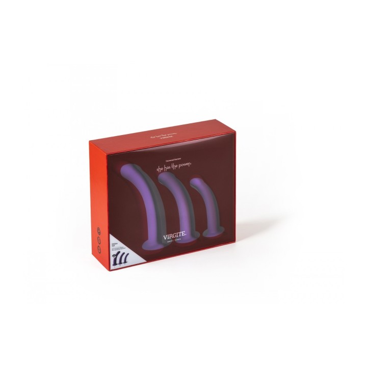 SET OF 3 DILDOS SIZE S / M / L PURPLE